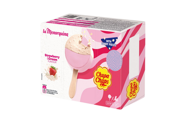 Chupa Chups Ice Cream Sticks Strawberry & Cream 4 X 60ml