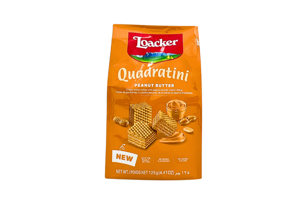 Loacker Quadratini Crispy Wafers Peanut Butter 125g